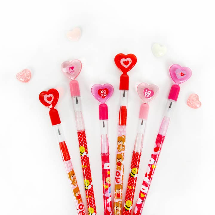 Tiny Mills - Vente Crayons - 24 Pcs Crayons de Saint-Valentin Multi Point2