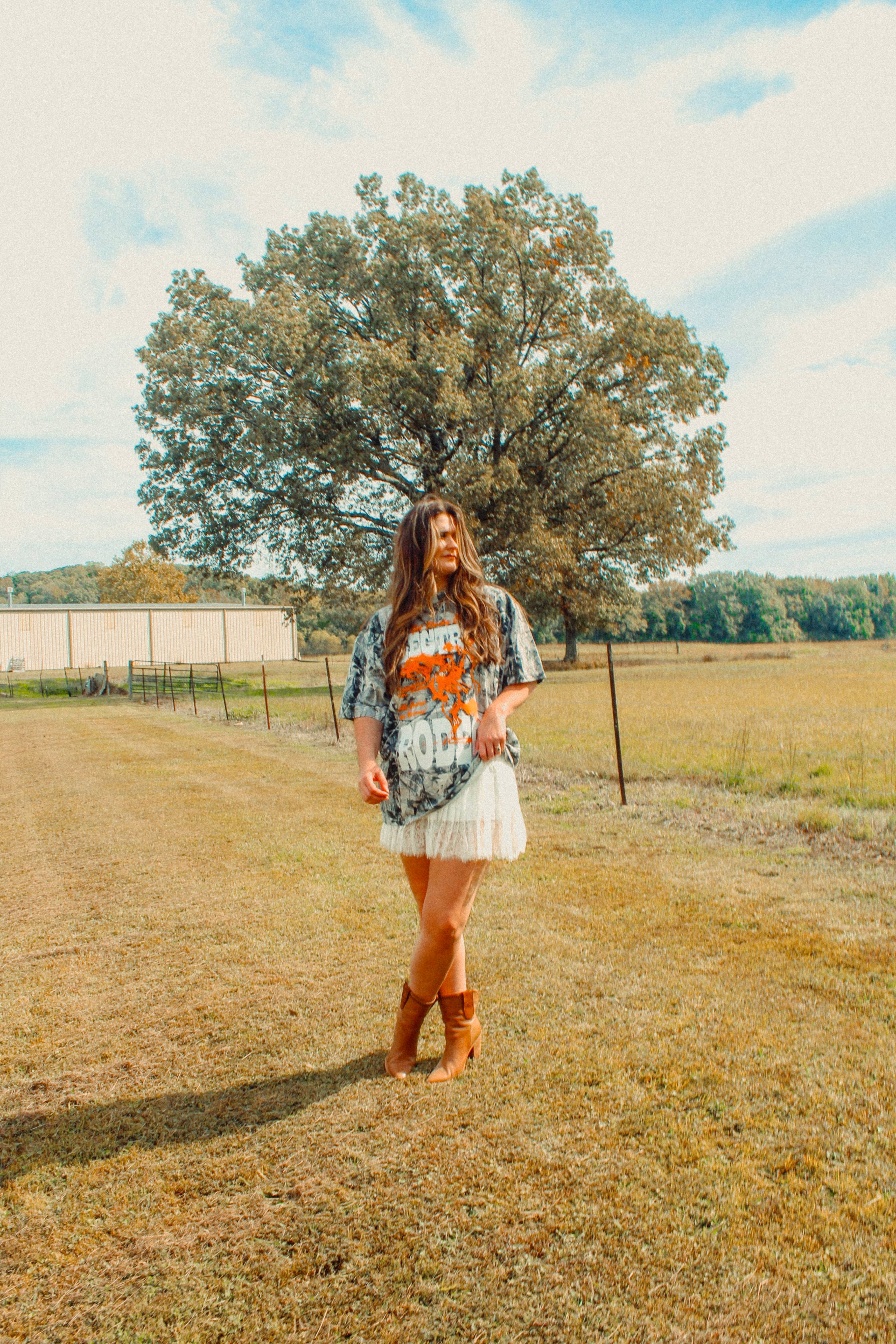 The Clandestine Underground - Wholesale T-shirt met print - Uniseks - Camo Elektrische Rodeo, Country Western Boxy Katoenen T-shirt6