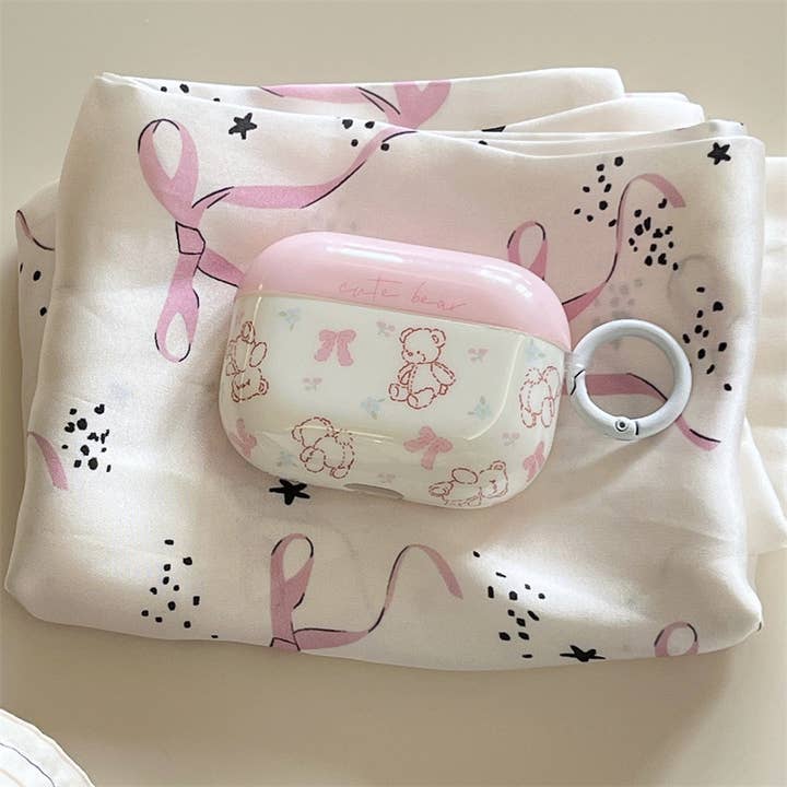 Comely Fashion - Wholesale Earphone/Headphone Case - Unisex - Cute Bear Holiday Gift Pink Airpods Case Cover 3