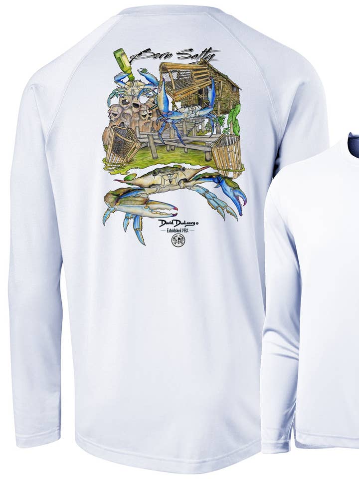 Heren Prestaties Geboren Zoute Blauwe Krab Lange Mouw voor wholesale door David Dunleavy