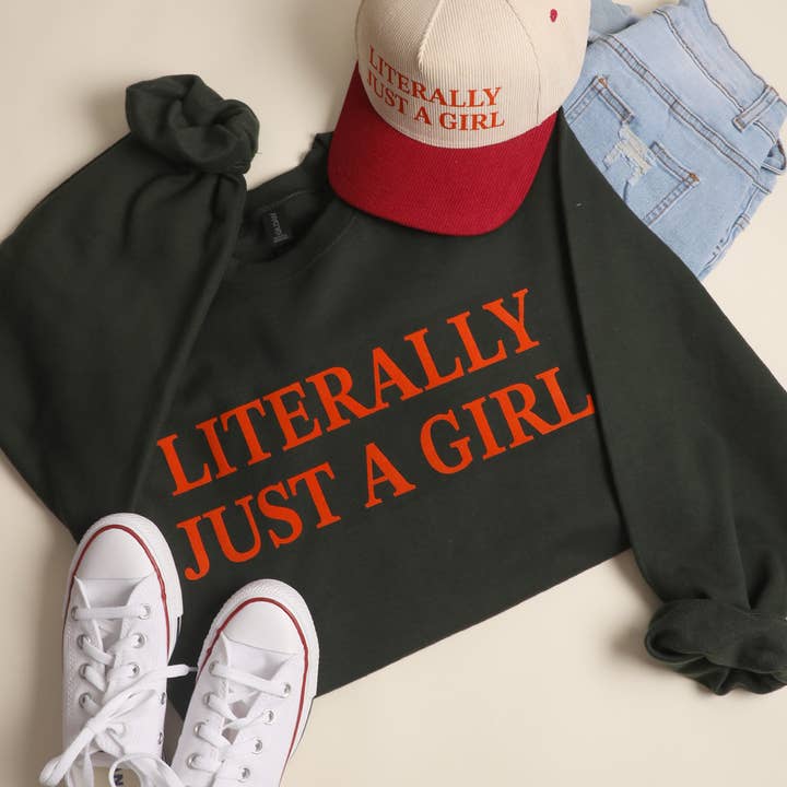 Fashion City - Wholesale Sweatshirt - Unisex - LITERALLY JUST A GIRL MIDWEIGHT Crewneck Sweatshirt6