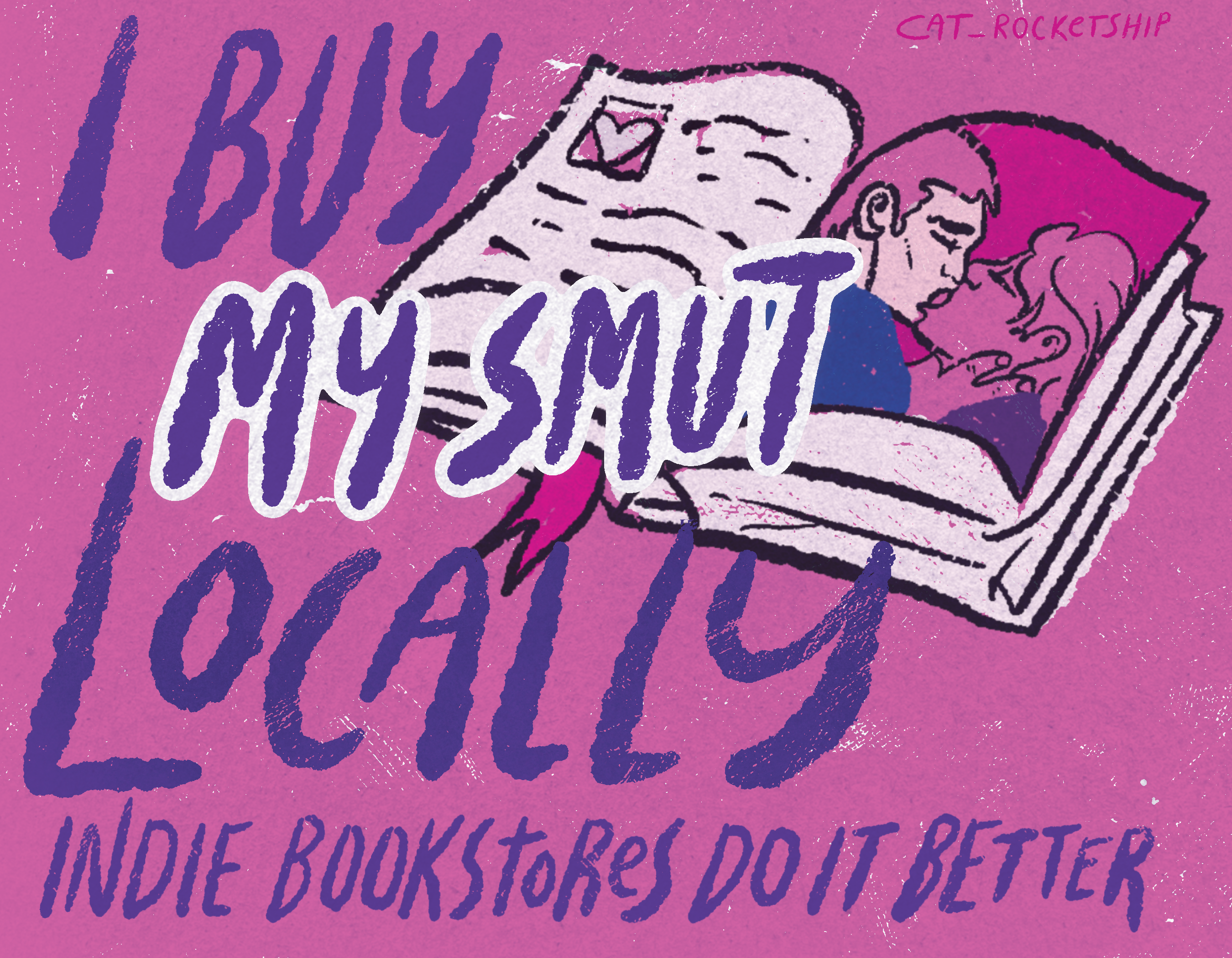 Cat Rocketship - Wholesale Sticker - Funny Romance Book Sticker – I Buy My Smut Locally1