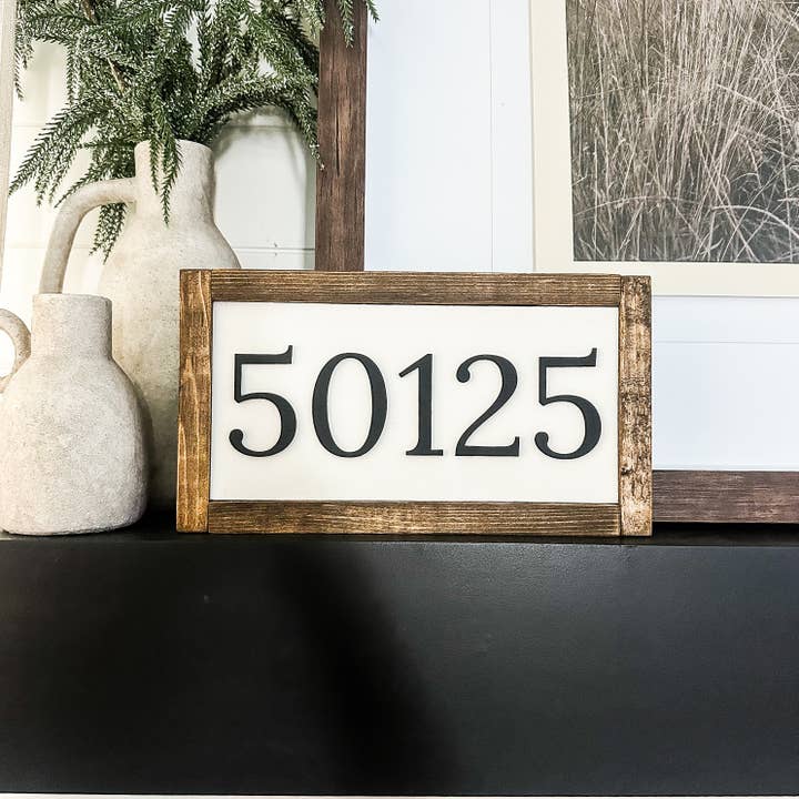 Dakota + Pine Design Co. - Wholesale Sign - Zip Code/Area Code or House Number Custom 3D Laser Wood Sign1