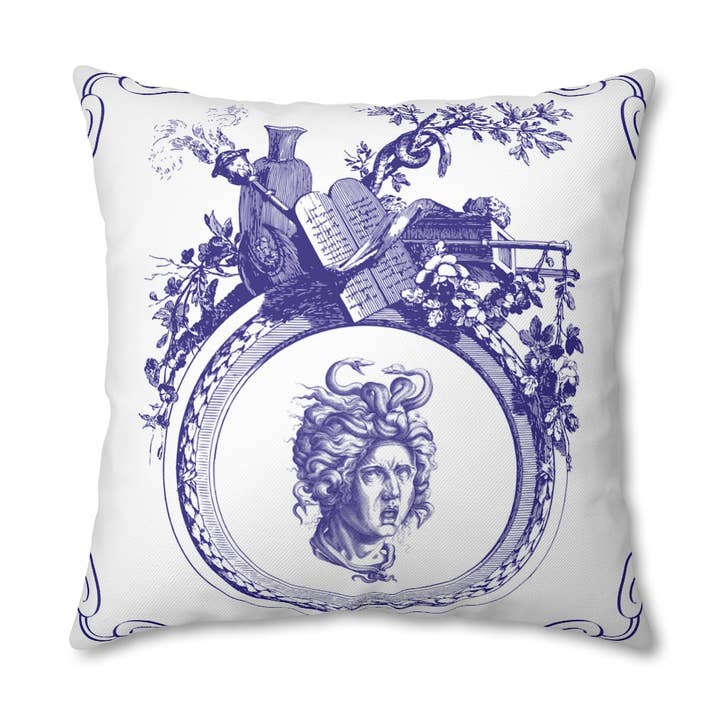 Delft Blue Pillow Case - Throw Pillow Cover - Grandmillennial Style for wholesale by Peccole House