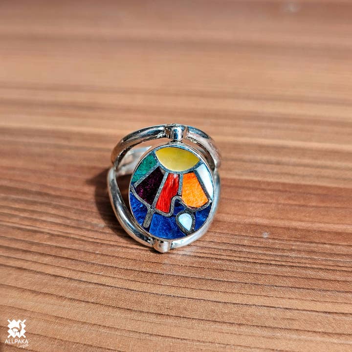 Handmade 950 Silver Reversible Sun And Moon Ring for wholesale by Allpaka