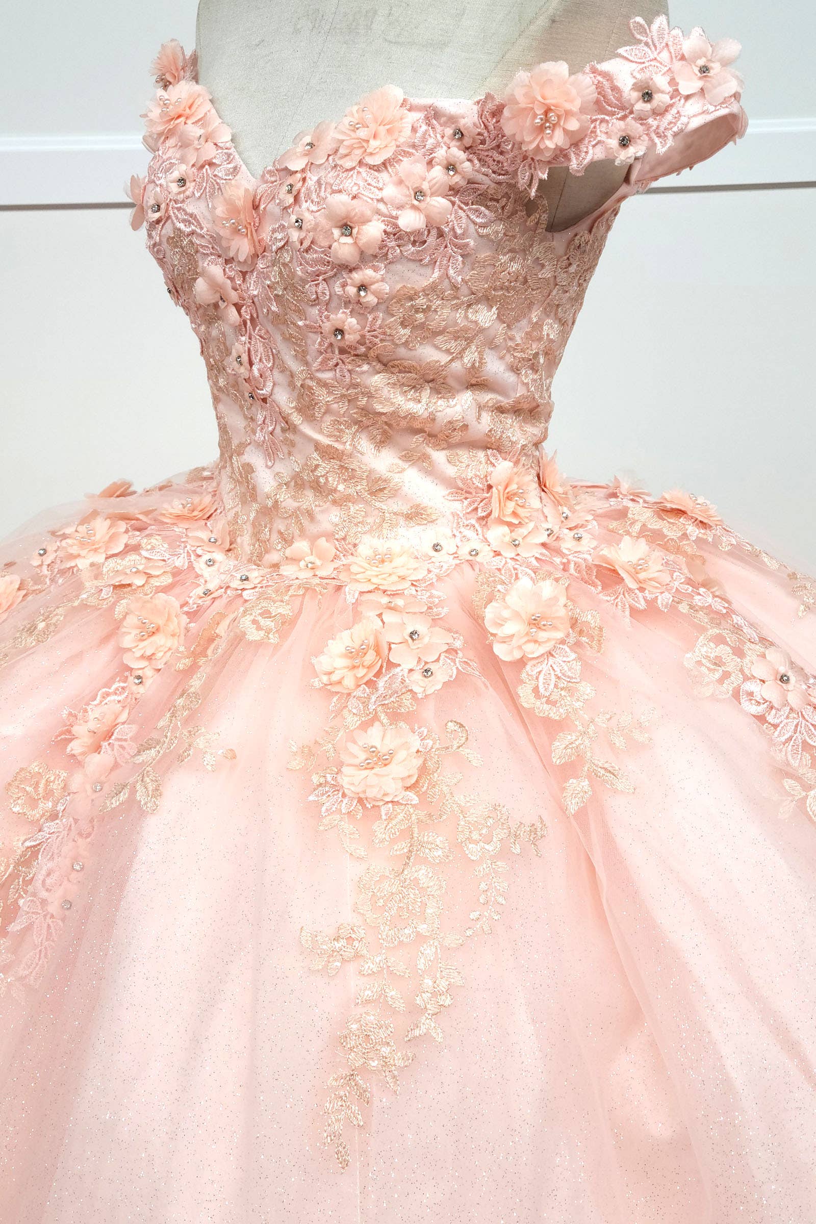 Chicas - Wholesale Gown - Women's - Off the Shoulder Quinceanera Dress With Flowers CHF306612