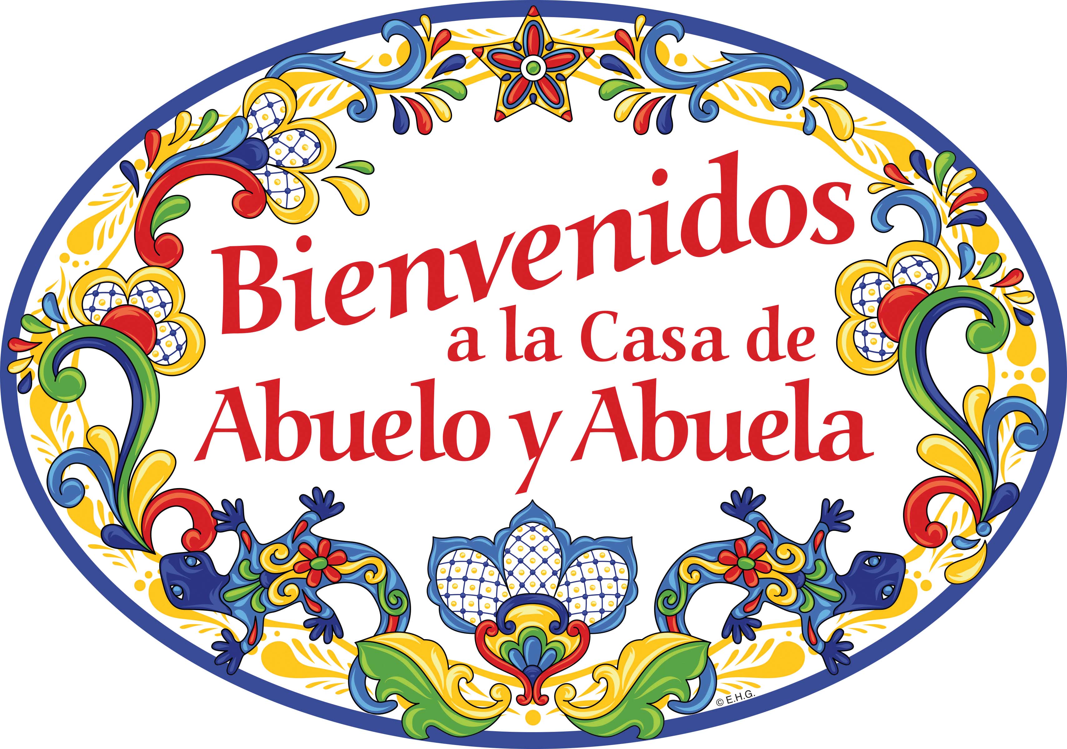 European Heritage Gifts - Wholesale Sign - Bienvenidos A La Casa De Abuelo & Abuela Traditional Artwork0