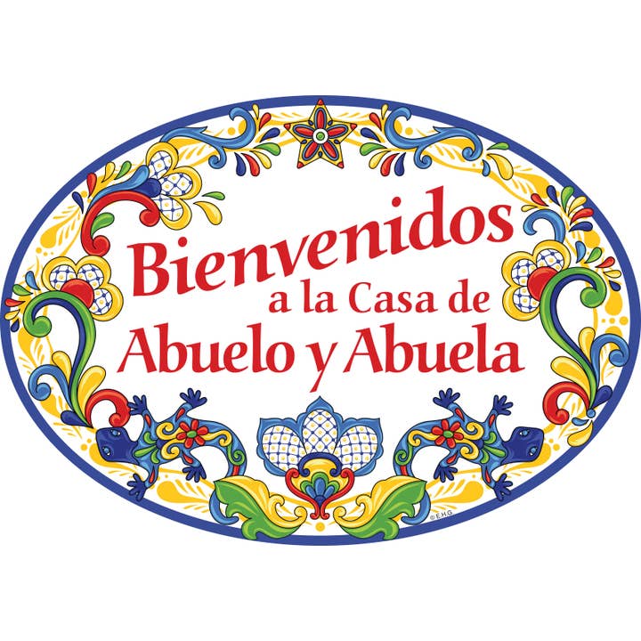 European Heritage Gifts - Wholesale Sign - Bienvenidos A La Casa De Abuelo & Abuela Traditional Artwork