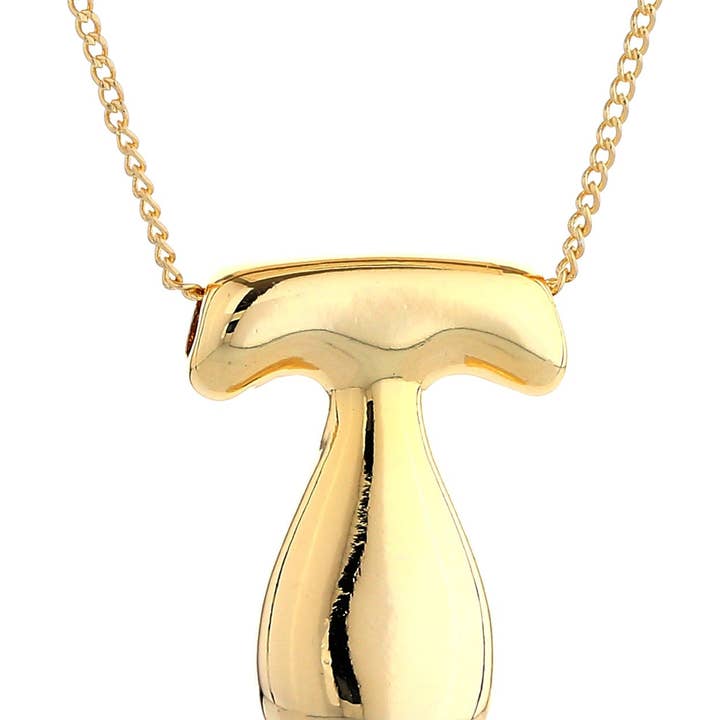 MiMi Wholesale - Wholesale Pendant/Charm Necklace - DJN330009 14K Dipped Big Bubble Letter Initial Necklace22