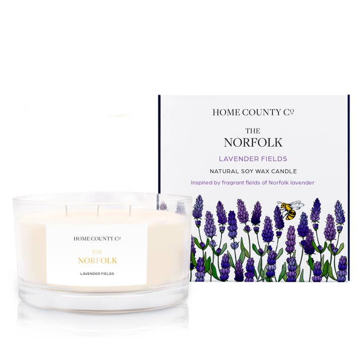 Home County Co. - Wholesale Jar/Filled Candle - The Norfolk: 3 Wick Candle