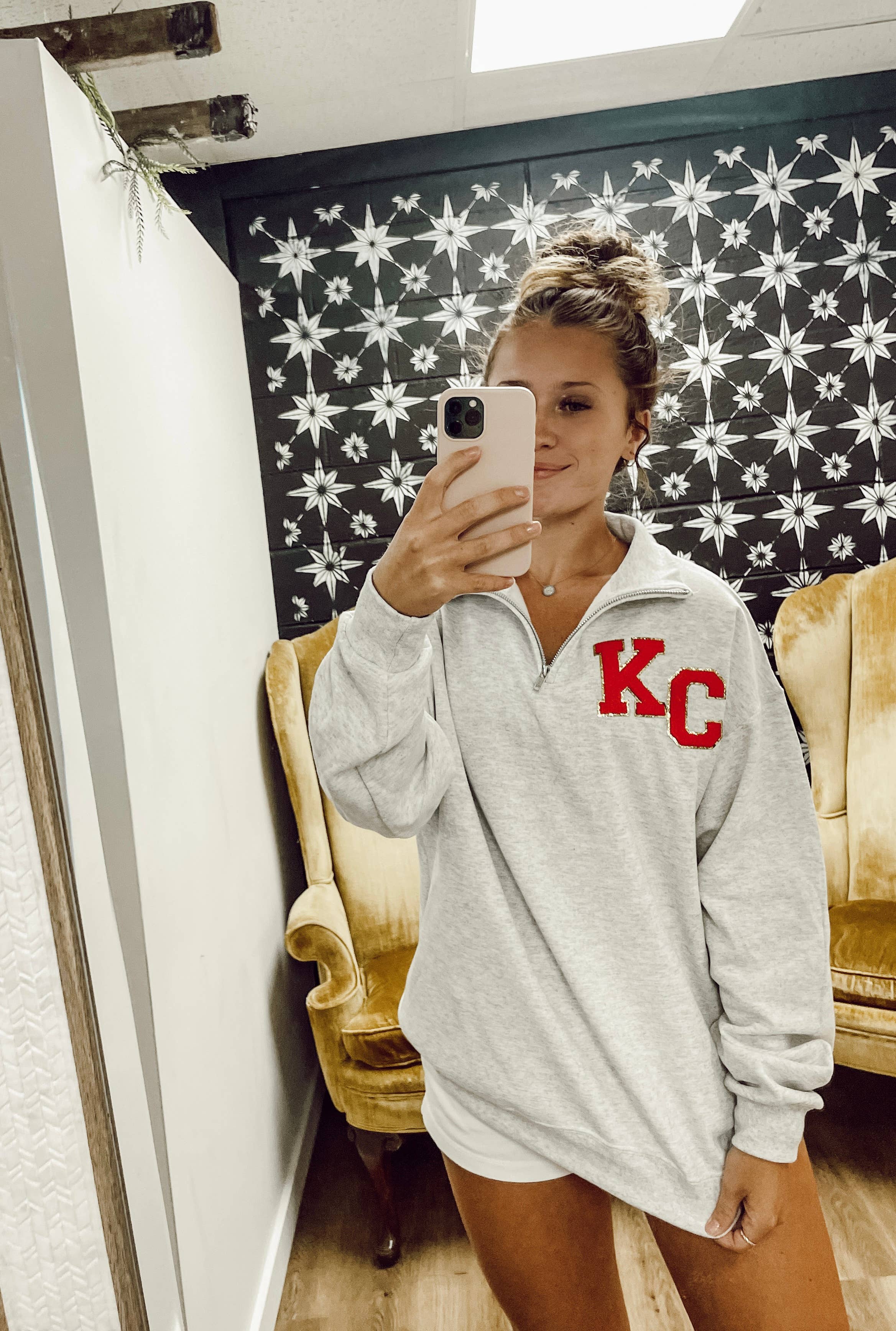 Country Charm Wholesale - Wholesale Sweatshirt - Women's - KC (Kansas City) Patch Quarter Zip Pullover