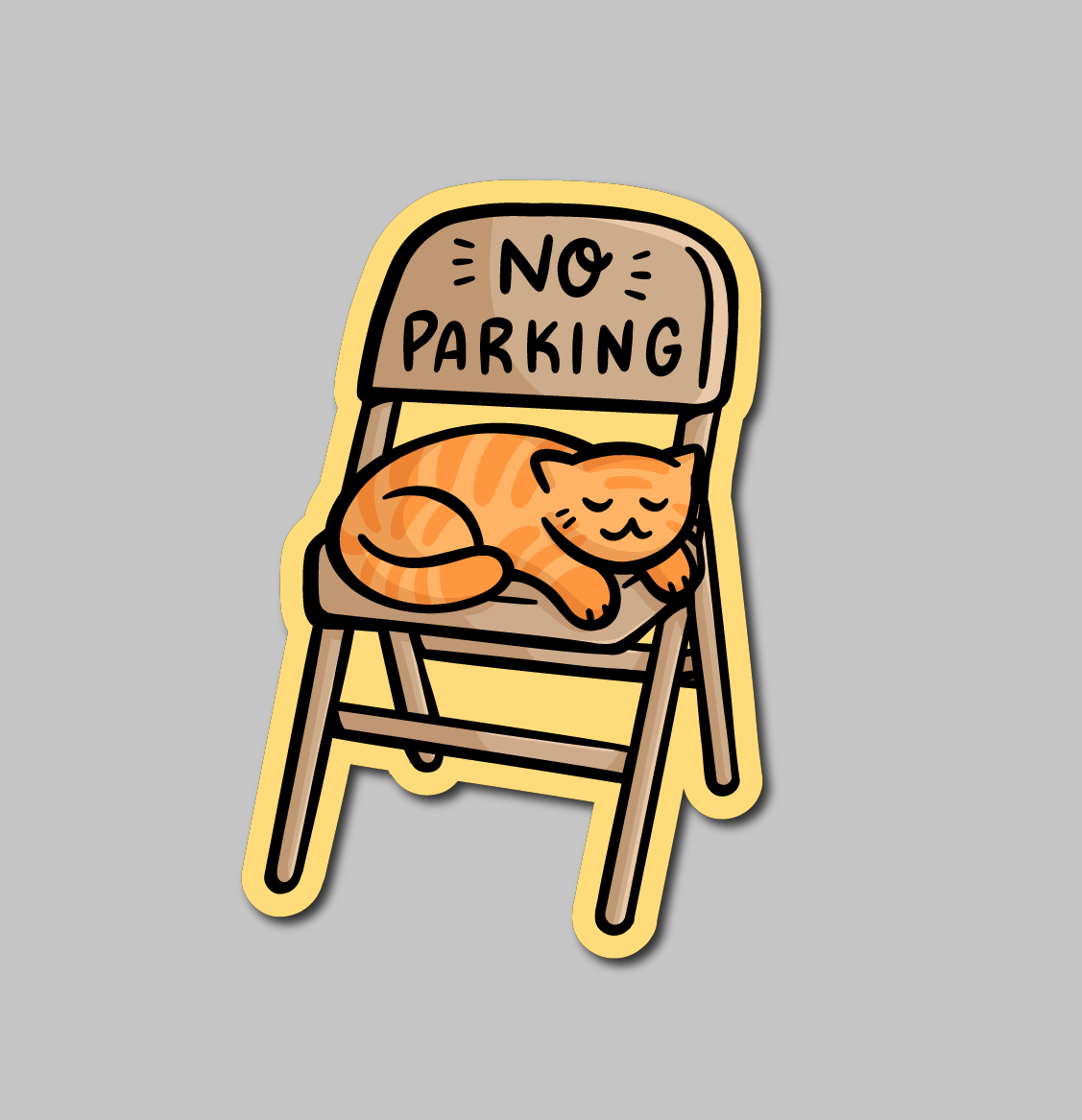 Shop Emily M - Wholesale Sticker - Parking Chair Cat Vinyl Sticker0