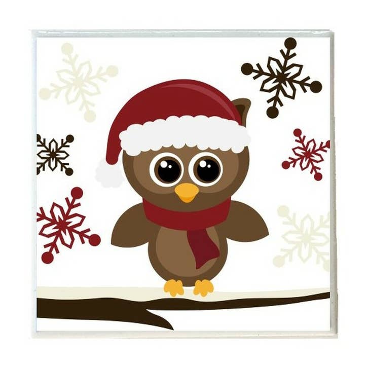 Christmas Owl Snowflake Coaster for wholesale by Layne Wilson