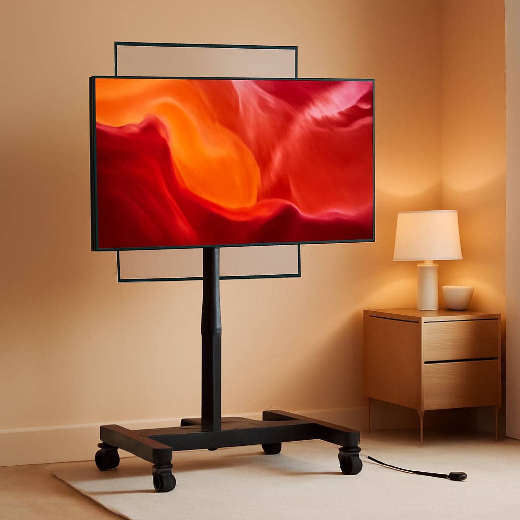 ShipItFurniture - Wholesale Console Table - Rolling TV Stand With Power Outlet For 26 To 50 Inch TVs Tilting Wheels0