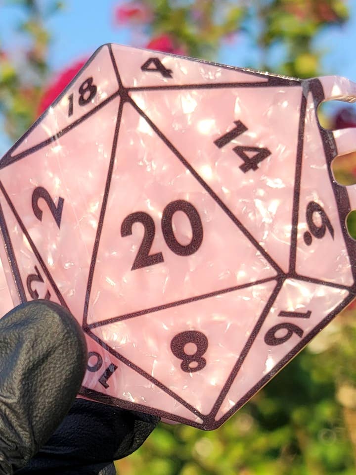 D20 Hair Claw - Pink for wholesale by Color Spray Creations