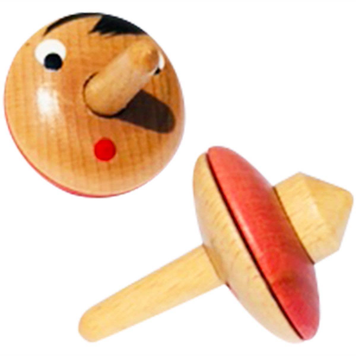 GICO Spielwaren - Wholesale Wood Toy - Kids - Pinocchio Wooden Spinning Top - 2 Pieces 64650