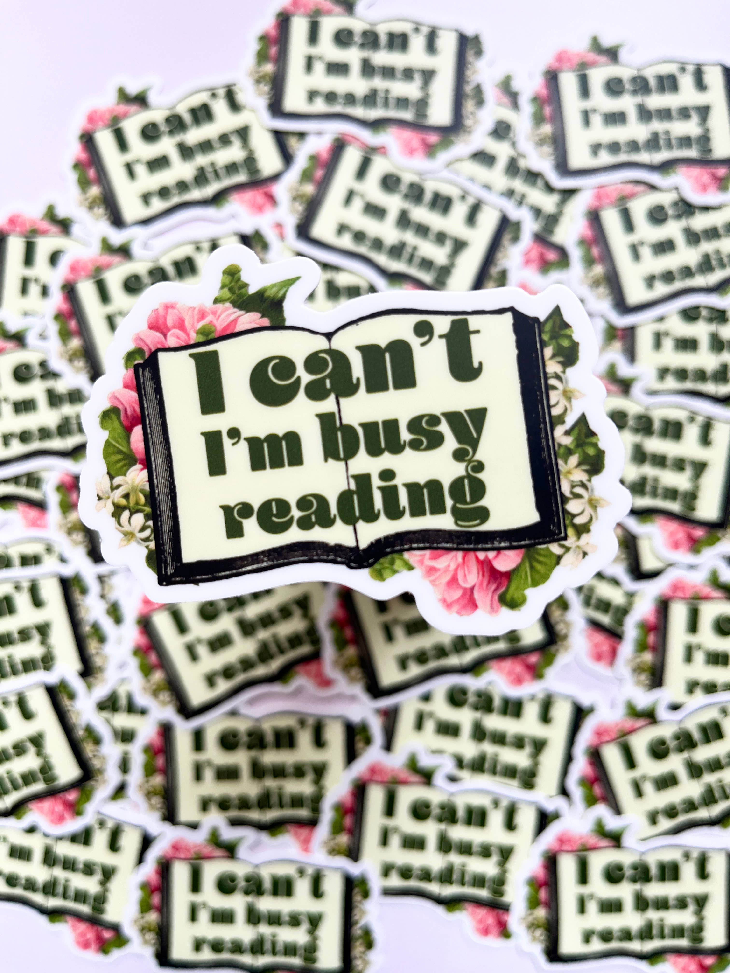 The Coin Laundry - Wholesale Sticker - Busy Reading Sticker - Cute Book Lover Decal1