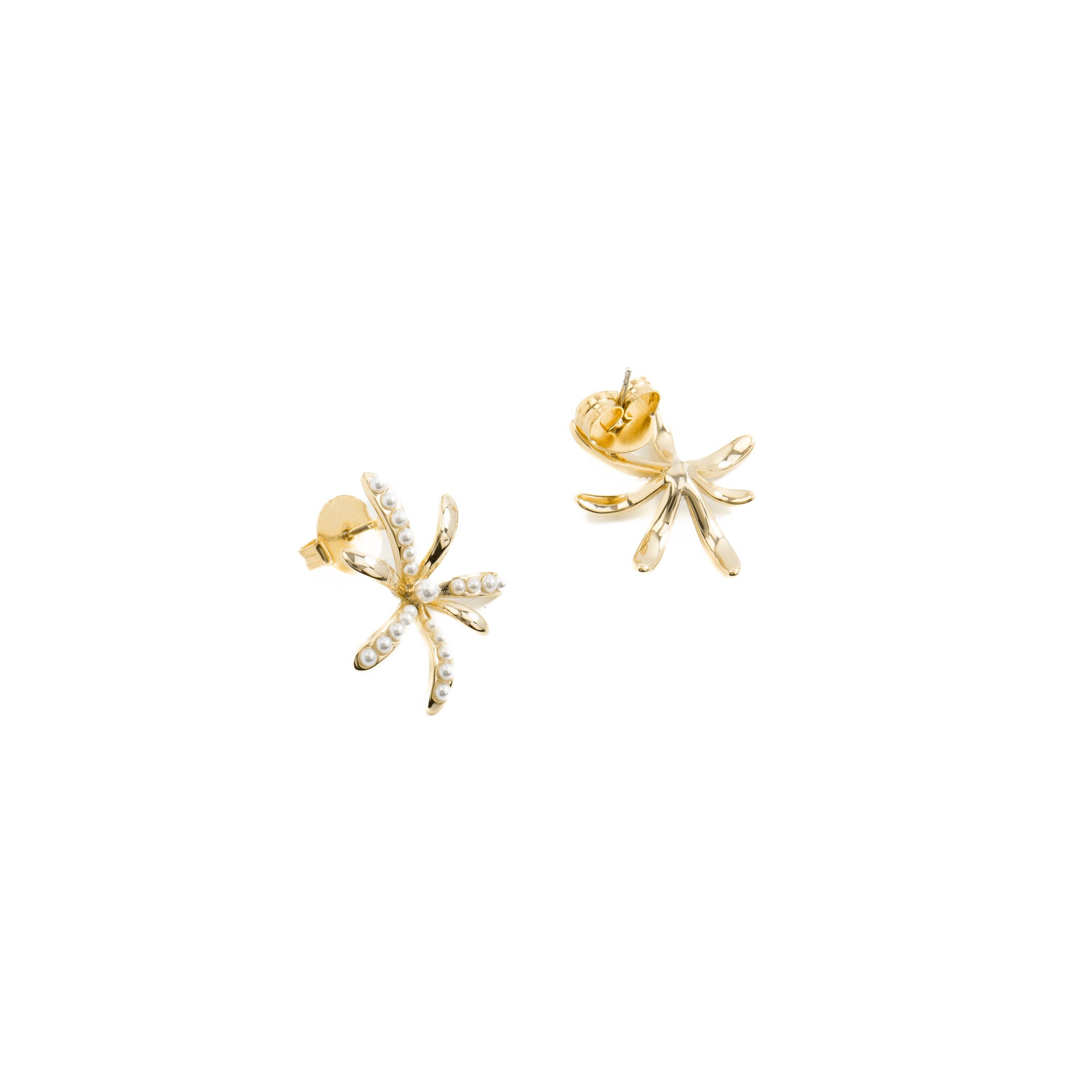 Luxenter - Vente Clous d'oreille - Boucles d'oreilles en perles blanches finies en rhodium - Rismu2
