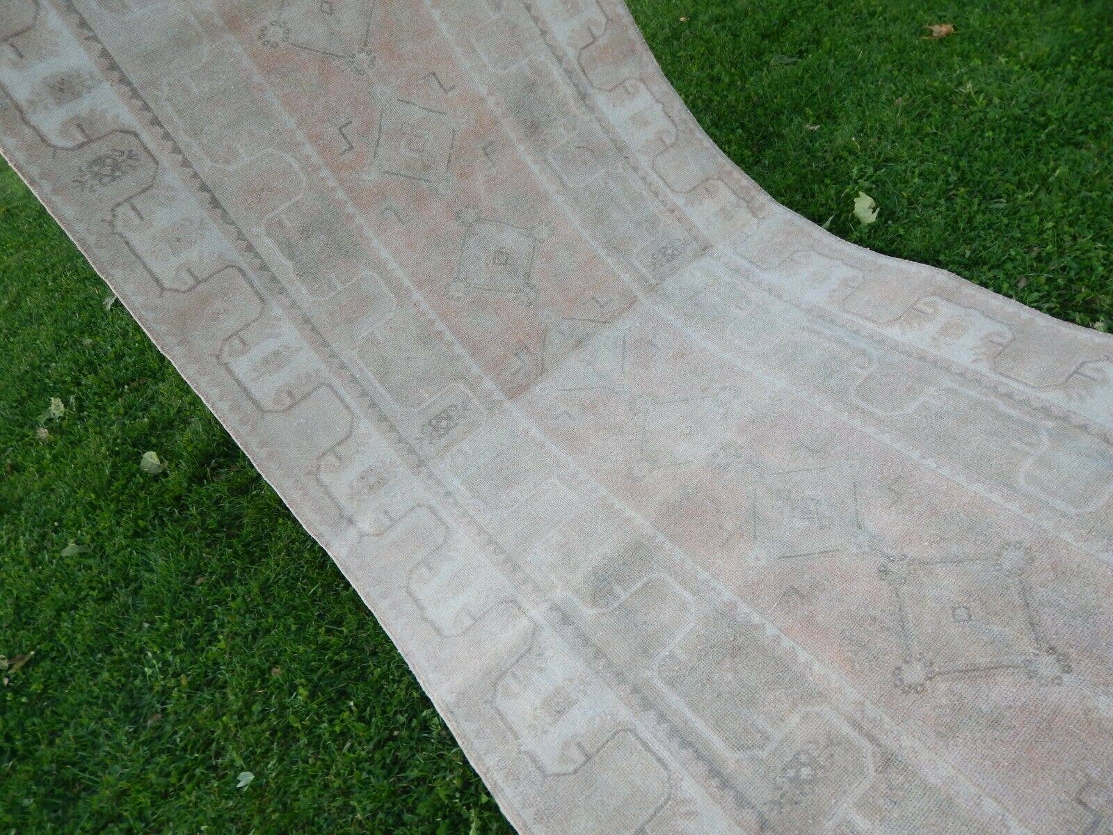 Vintage Pillows Store - Wholesale Runner Rug - Distressed Vintage Turkish Oushak Runner - Pastel Kurdish4