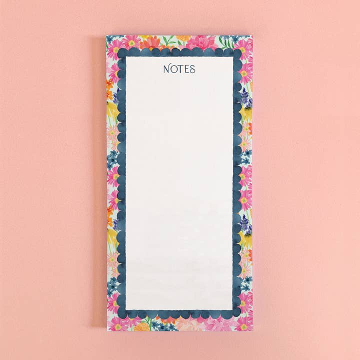 Notepad med lyse vilde blomster | 4"x8" for engroshandel hos Gert & Co