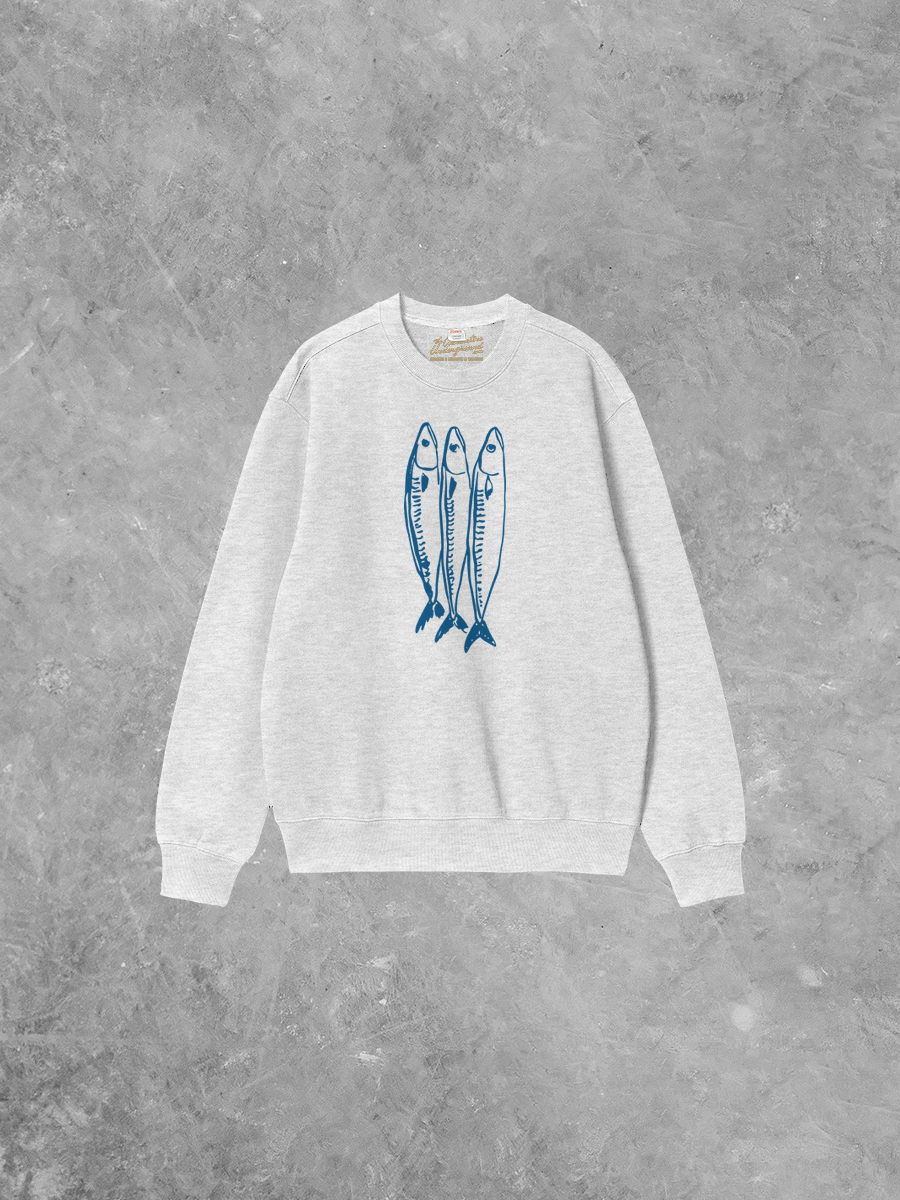 The Clandestine Underground - Wholesale Graphic Sweatshirt - Unisex - Three Little Fish Boxy Cotton 90's Sweatshirt0