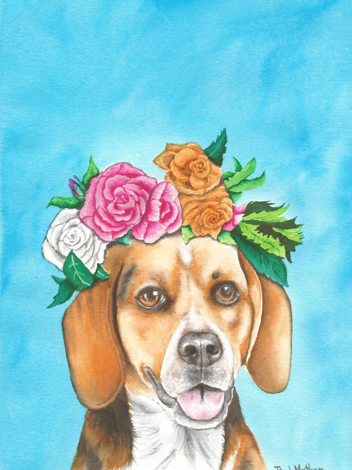 Beagle Dog Flowers for wholesale by Laughing Corgi Press