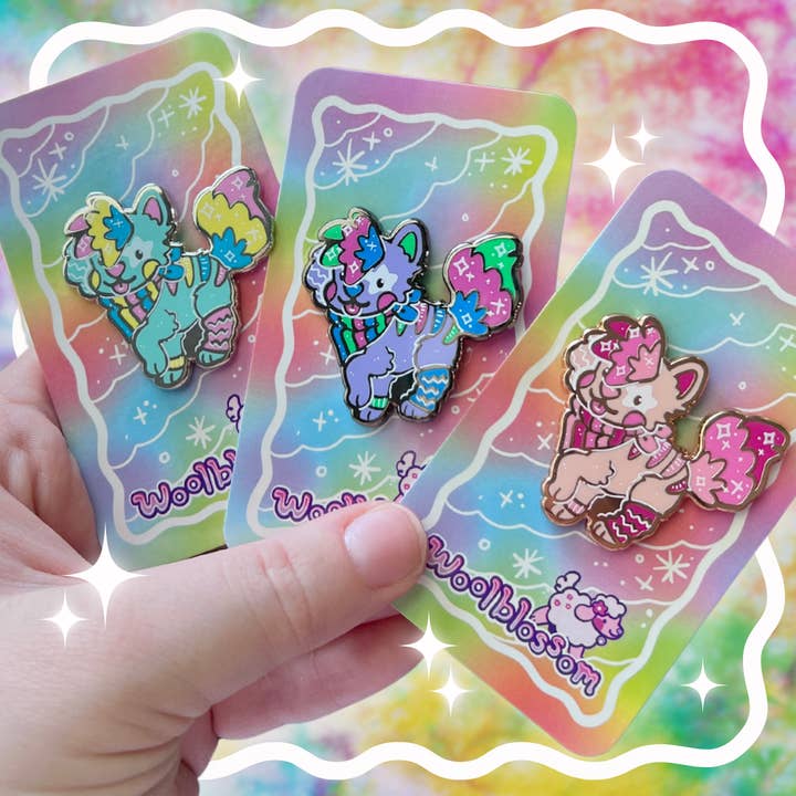 Silly Sparkle Dog ~ Enamel Pins for wholesale by Woolblossom