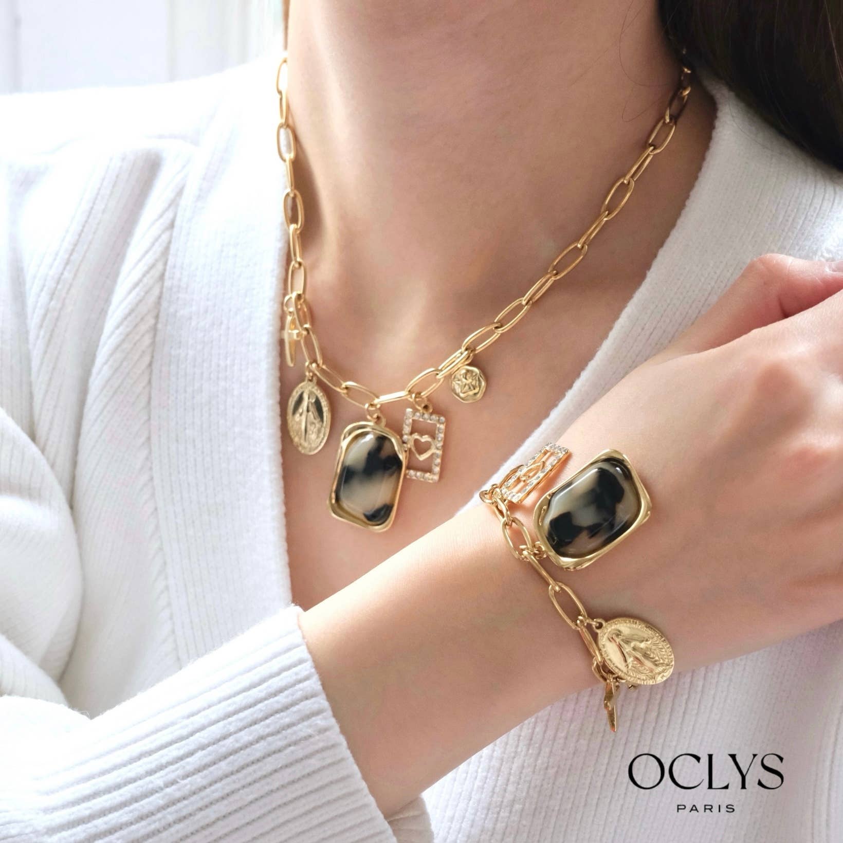 Oclys - Wholesale Charm/Dangle Bracelet - Ani stainless steel charm chain bracelet4