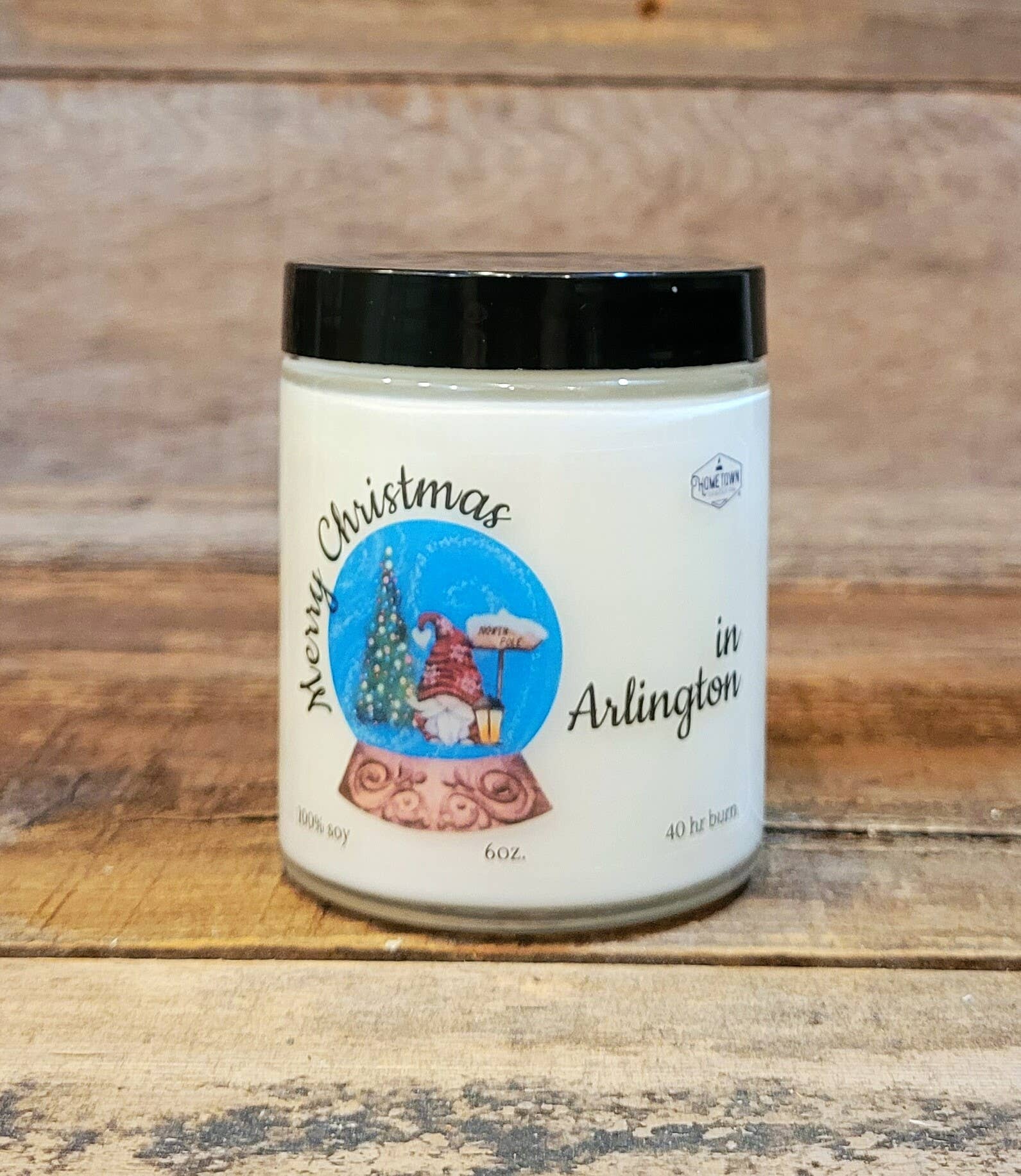 Hometown Candle Co. – wholesale Jar/filled candle – Merry Christmas Snow Globe in [Your Place] (6 oz Glass)0