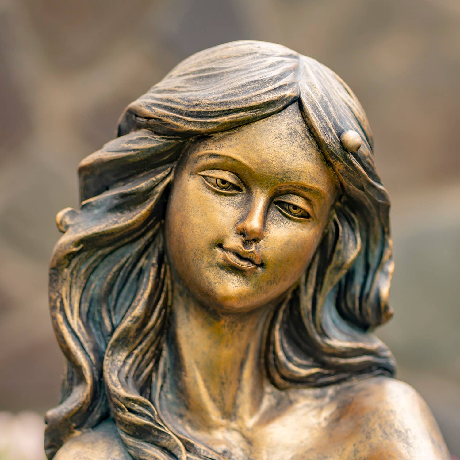 Zaer Ltd. International - Wholesale Outdoor Ornament/Decor - 34" Tall Mermaid Sitting on Rock Garden Statue "Dezlynn"4