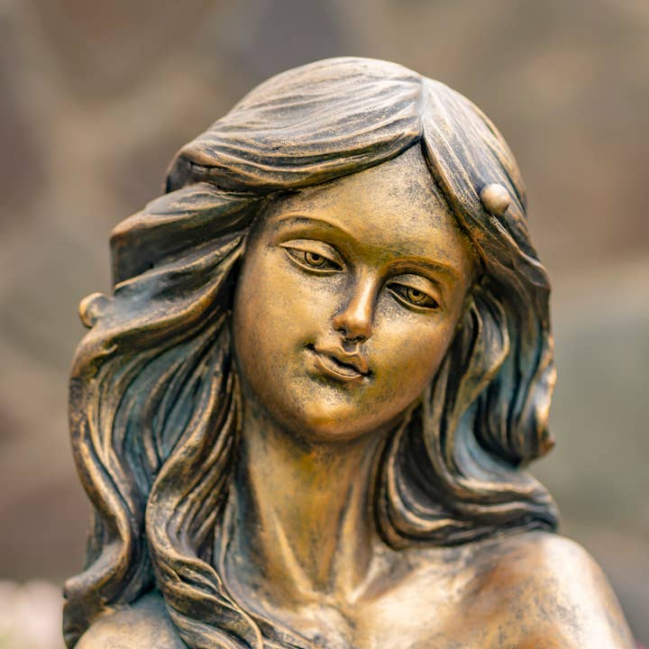 Zaer Ltd. International - Wholesale Outdoor Ornament/Decor - 34" Tall Mermaid Sitting on Rock Garden Statue "Dezlynn"4