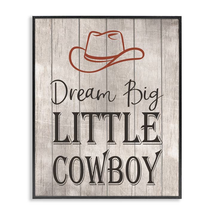 Sogna in Grande Piccolo Cowboy - Arte da Parete Incorniciata per la vendita all'ingrosso da parte di Stupell Industries