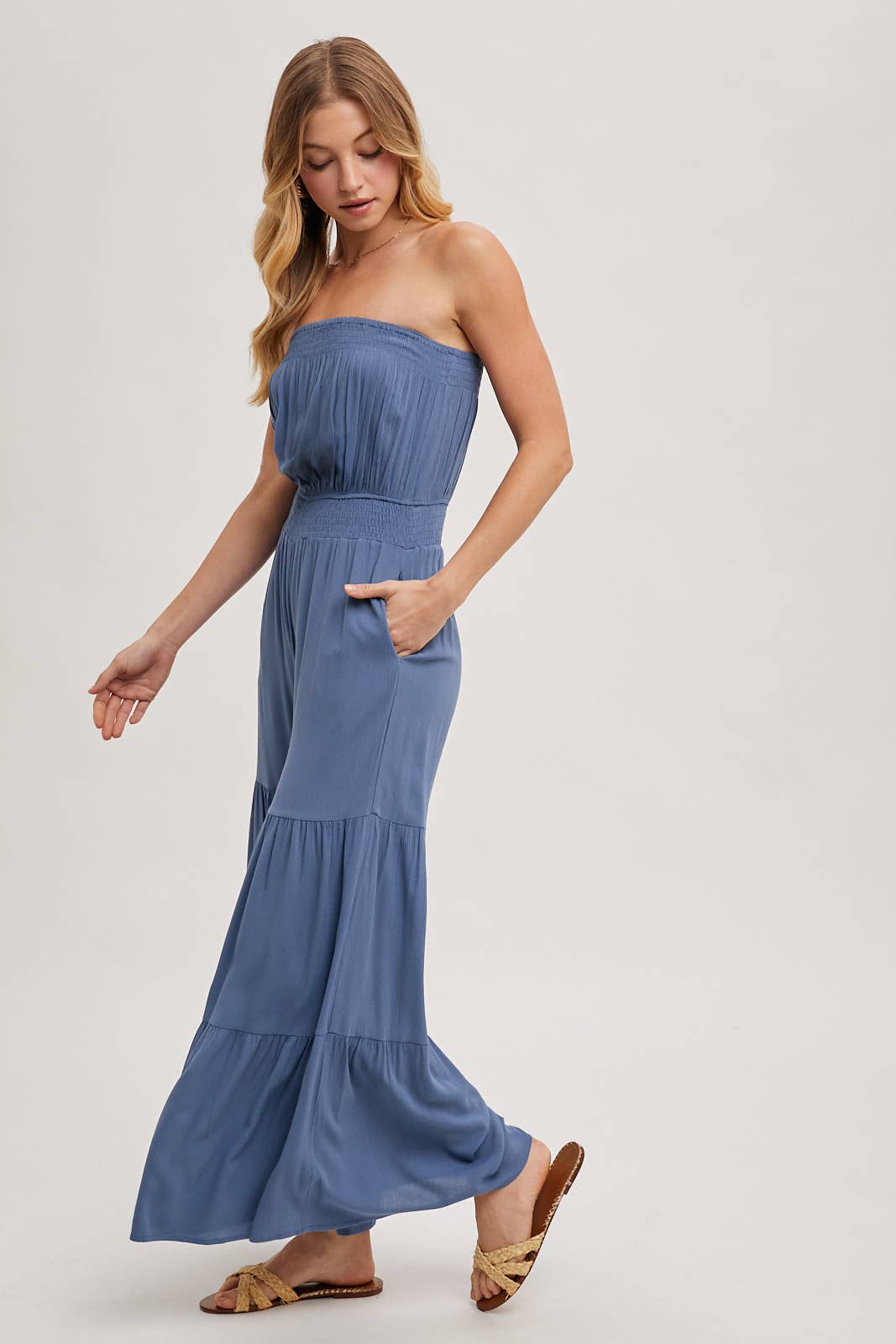 Bluivy – Engroshandel Jumpsuit - Dame – Smocket, lagdelt buksedragt med brede ben17