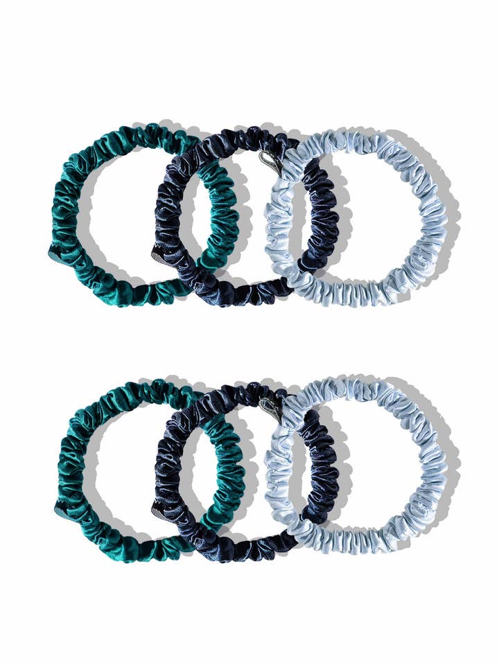 Conjunto de coleteros Verde Zafiro, Azul Medianoche y Azul Belle. para venta al por mayor de DROWSY UK