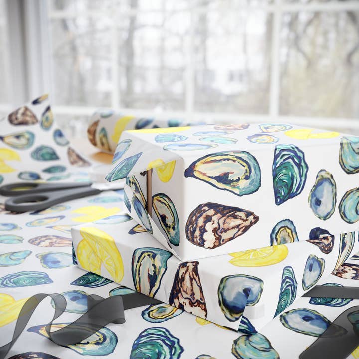 Blue Cava - Wholesale Flat Wrap - Oyster-Inspired Wrapping Paper | Eco-Friendly Gift Wrap23