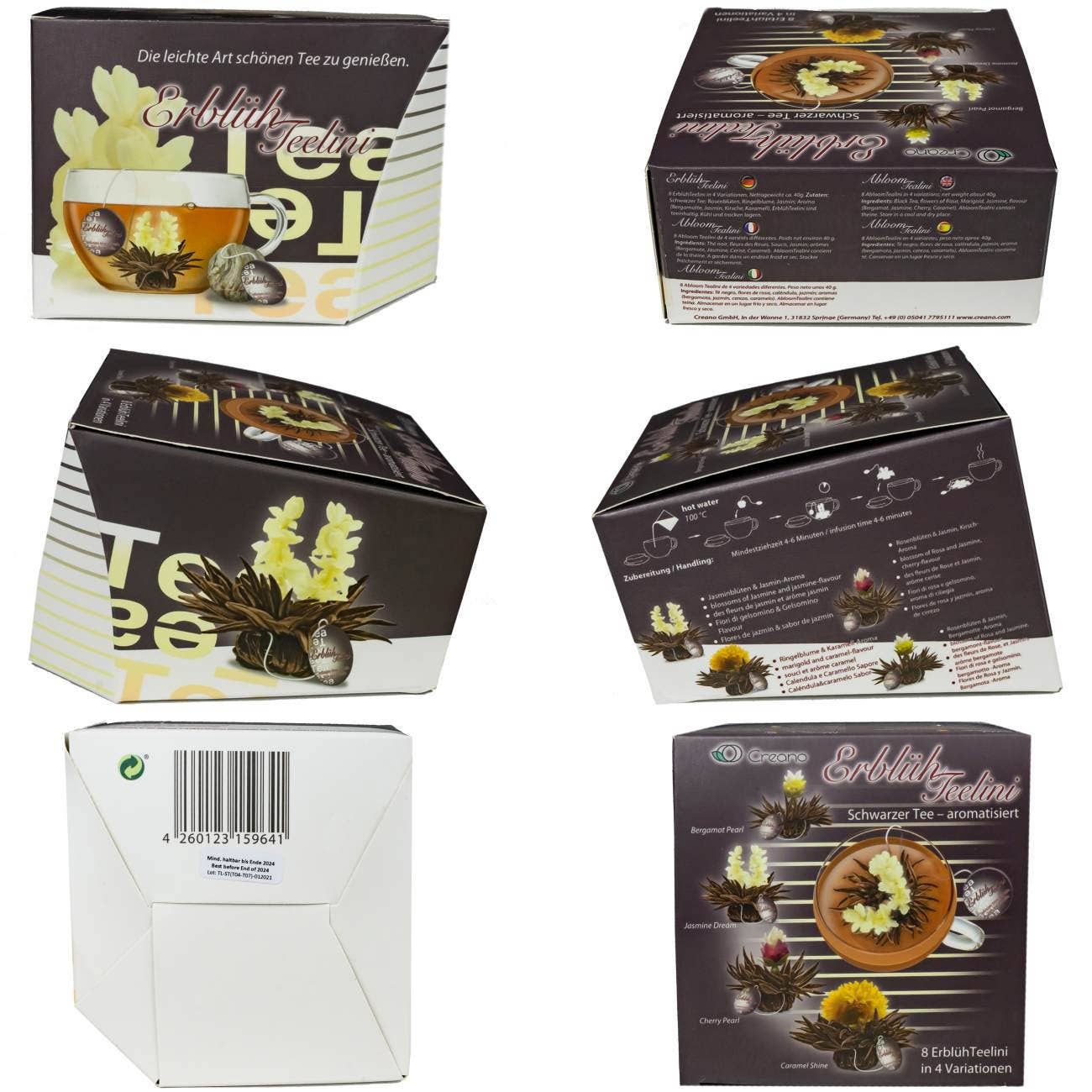 Creano - Wholesale Tea Bags - Box of 8 BluemeTeelini black tea7