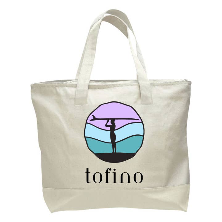 Northwest By Nature - Wholesale Beach Bag - Tofino 19 L Canvas Zippered Tote Beach Bag