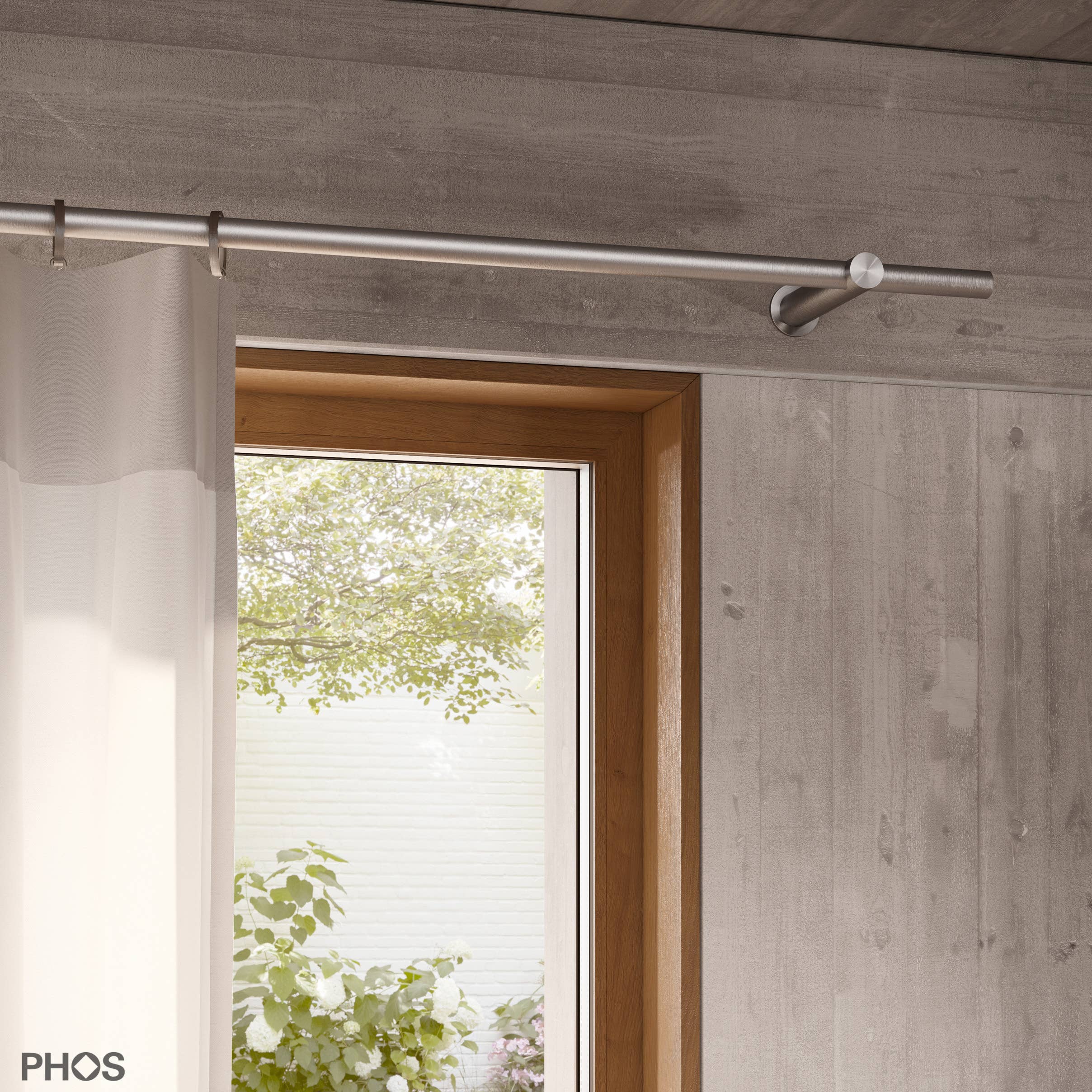 PHOS Design GmbH - Wholesale Curtain Rod - stainless steel curtain rod Ø20 mm, set with wall brackets4