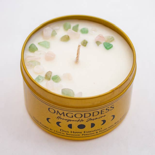 OMGoddess Intention Candle - Honeysuckle Jasmine for wholesale by Diva Hippie Essentials