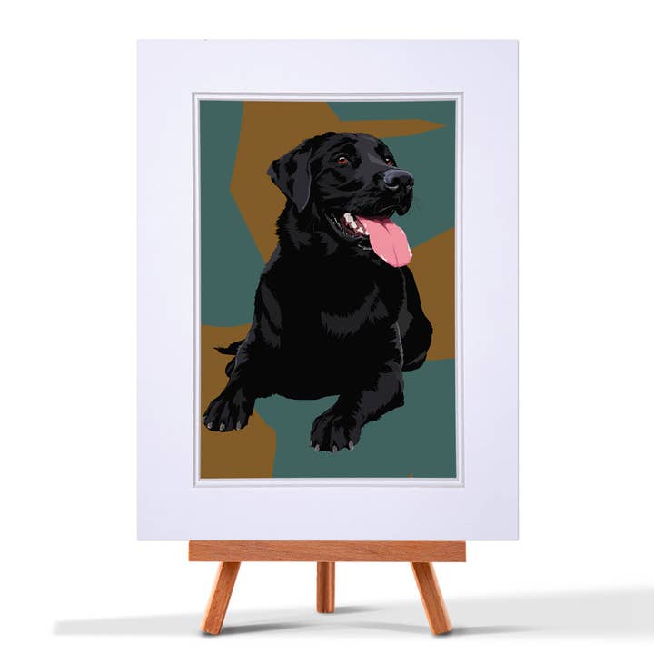 Black Labrador Print for wholesale by Leslie Gerry