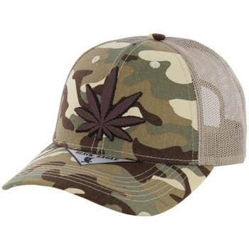SM111 MARIJUANA , TRUCKER CAP for wholesale by S & J Gift Inc