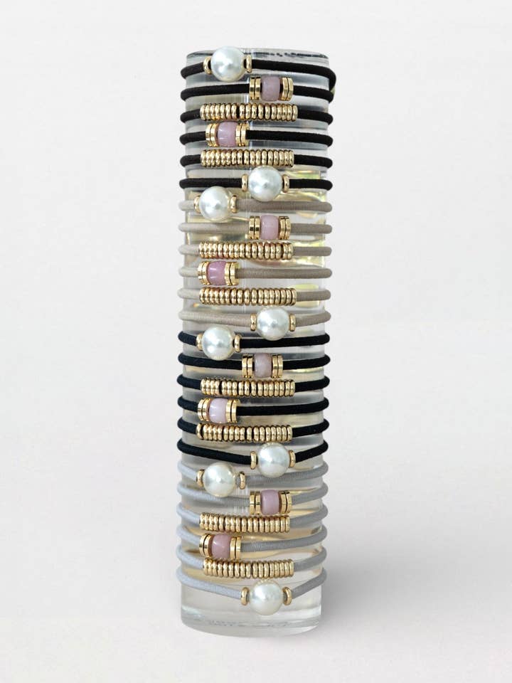 OMBRE ASSORTIE - MIX & MATCH / BRACELET / ÉLASTIQUES POUR CHEVEUX / PRINTEMPS / ÉTÉ / 24 pcs pour la vente par By Lilla