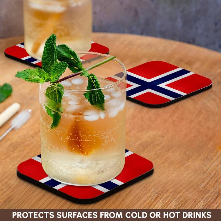 3dRose - Venta al por mayor Posavasos - 3dRose, Bandera de Noruega - Cruz nórdica escandinava roja azul blanca noruega - País del mundo de Escandinavia, Posavasos9