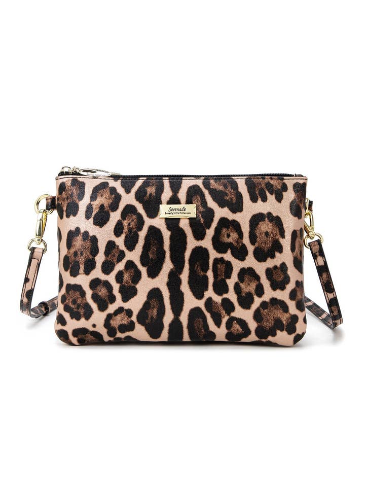 MADAGASCAR VEGAN CROSS BODY BAG- CP19-1010-LEOP for wholesale by Serenade Beverly Hills Collection