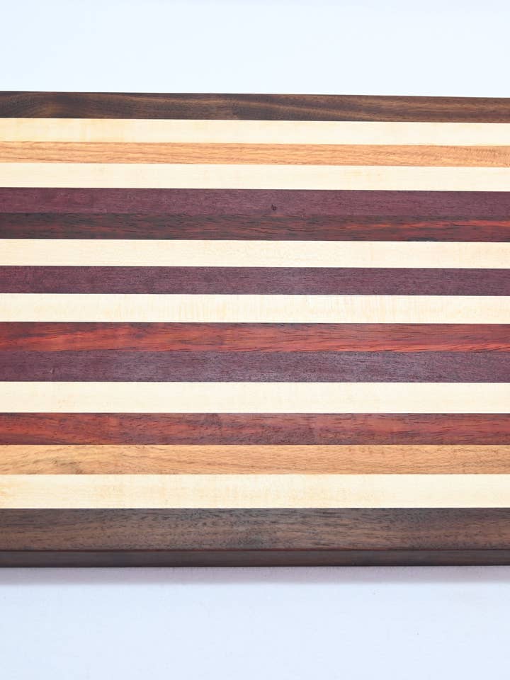 Purple Heart, Walnut, Cherry, Padauk & Maple Cutting Board for wholesale by Spencer's Custom Wood