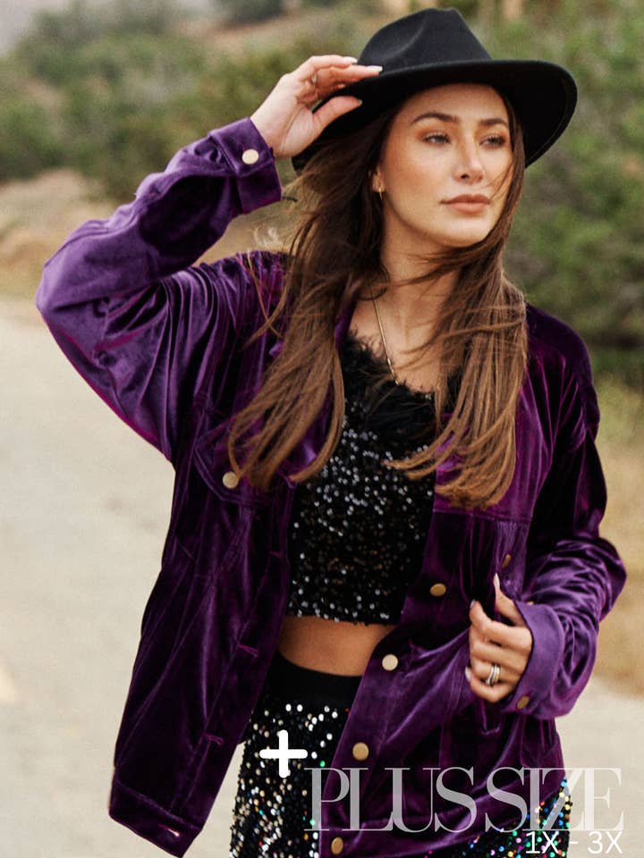 Velvet Button Down Jacket for wholesale by J.NNA