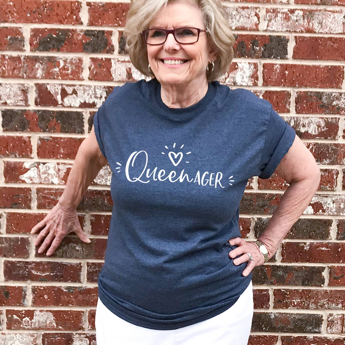 Zoe Creative Co - Wholesale Screen Printed T-Shirt - Women's - Queenager T-Shirt Senior Woman Young Grandmother Tee Shirt18