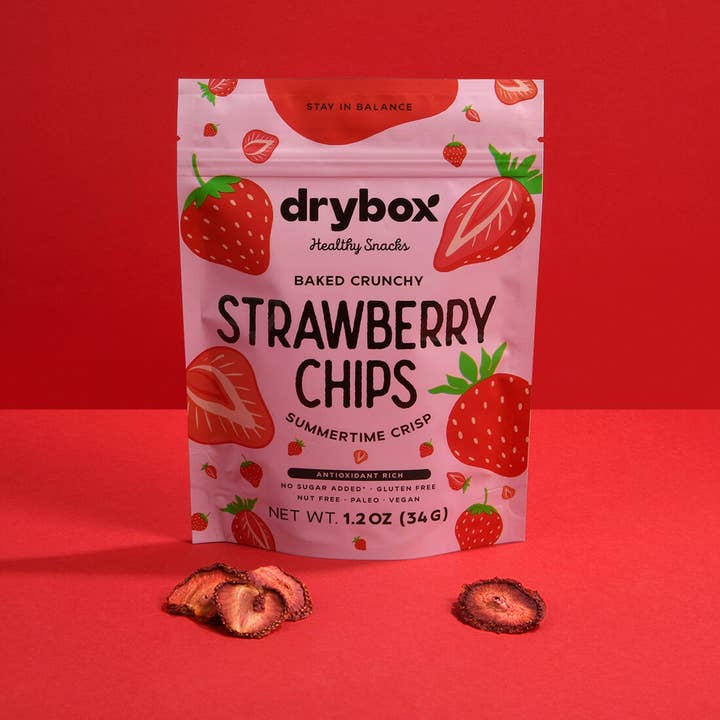 Drybox Strawberry Chips 1.2oz x 12packs for wholesale by DRYBOX