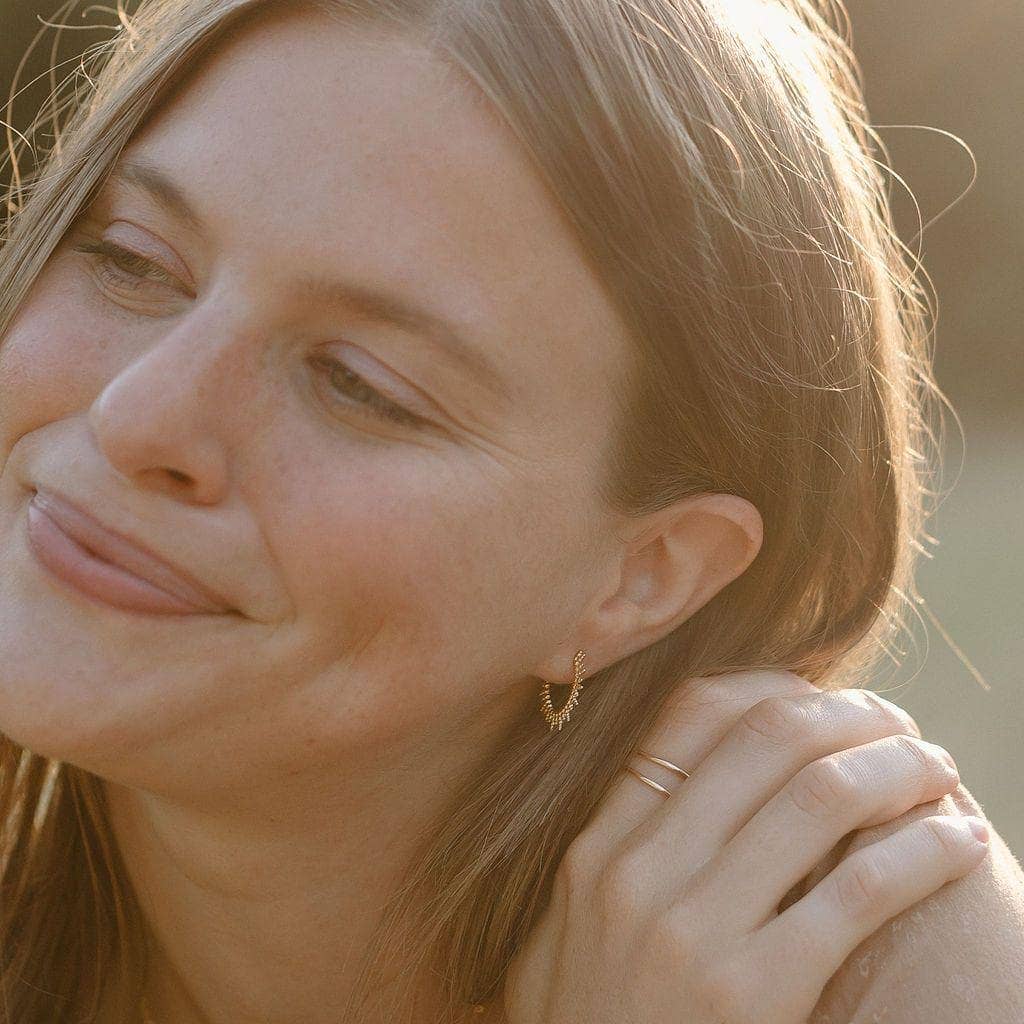 Adorn512 - Wholesale Huggie Earrings - Sunburst Huggies3