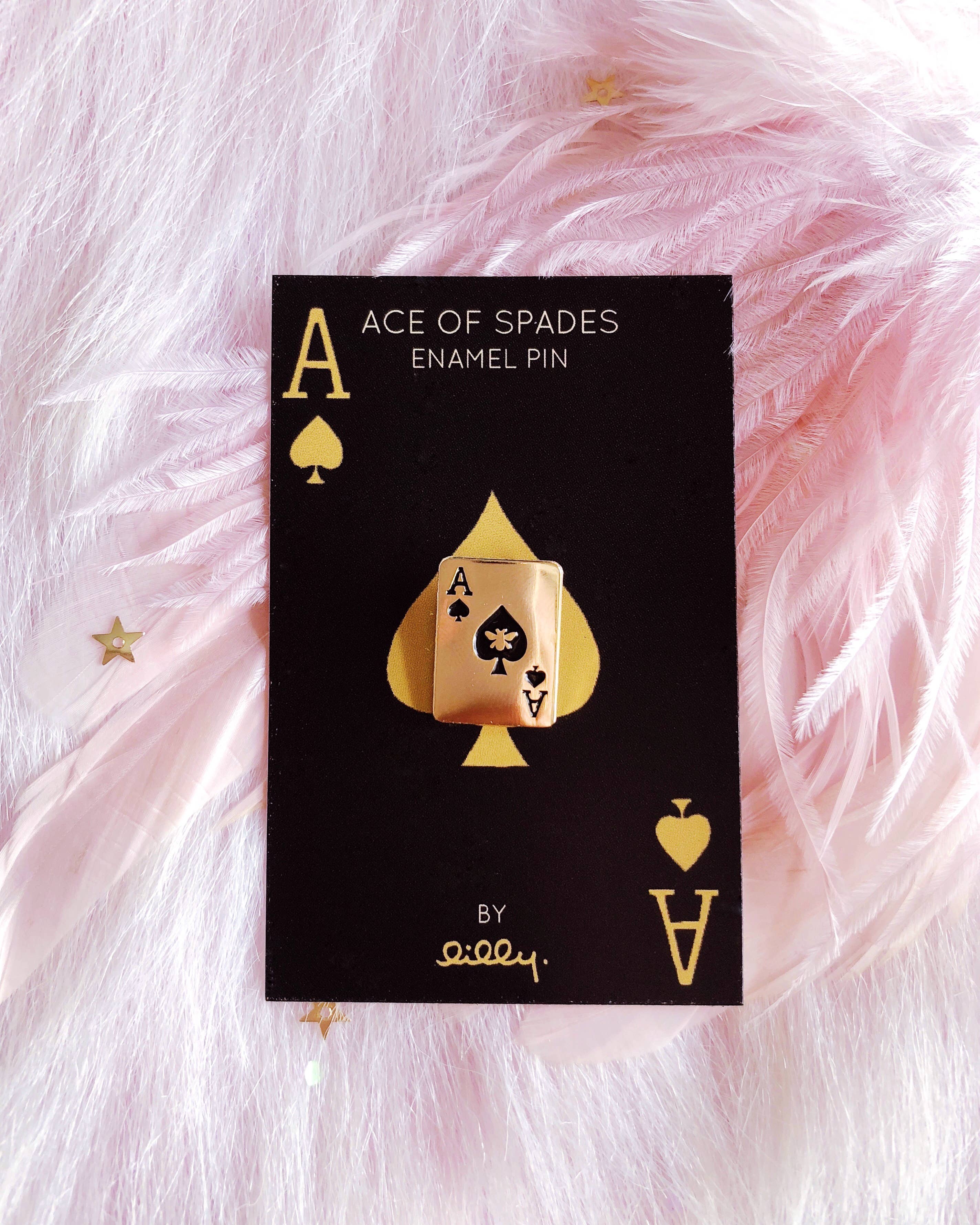 Lilly Baik - Wholesale Lapel Pin/Button - Ace of Spades Playing Card Enamel Pin1
